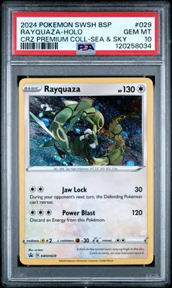 Pokemon TCG Rayquaza SWSH029 Cosmos Holo Black Star Promo PSA 10 - Image 1