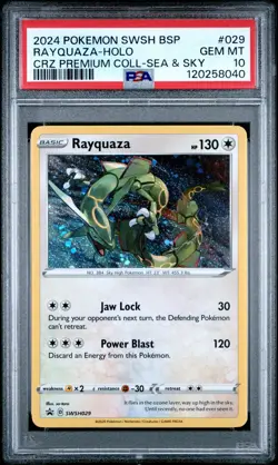Pokemon TCG Rayquaza SWSH029 Cosmos Holo Black Star Promo PSA 10 - Image 1