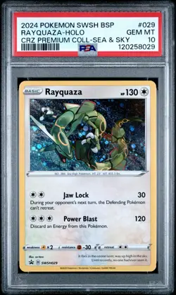 Pokemon TCG Rayquaza SWSH029 Cosmos Holo Black Star Promo PSA 10 - Image 1