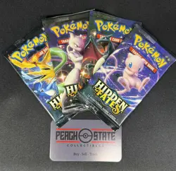 Hidden Fates ART SET Pokemon TCG Booster Pack COMPLETE - 4 Packs SEALED - Image 1