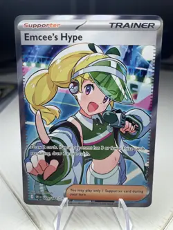 Emcee’s Hype 220/182 Scarlet & Violet SV10 Destined Rivals Holo Pokemon NM - Image 1