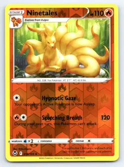 Pokemon Ninetales SWSH12: Silver Tempest SWSH12 Reverse Holofoil 018/195 NM TCG - Image 1