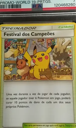2019 Pokemon PORTUGUESE Worlds Champions Festival SM231 PSA 7 - Image 2