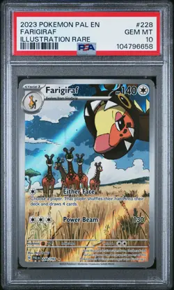 2023 POKEMON PAL EN-PALDEA EVOLVED ILLUSTRATION RARE #228 FARIGIRAF PSA 10 - Image 1