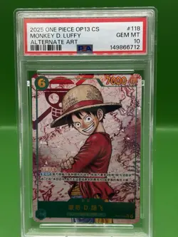 2025 ONE PIECE JAPANESE OP13-CARRYING ON HIS WILL #118 MONKEY D. LUFFY PSA 10 - Image 1