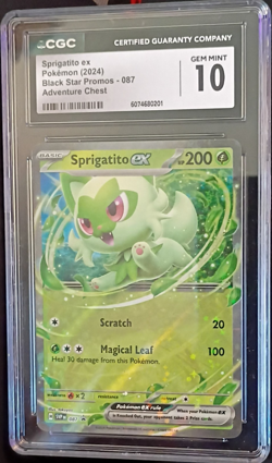CGC 10 Sprigatito ex 087 Sv Scarlet & Violet Promo Cards Holo English - Image 1