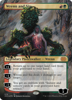 MTG Wrenn and Six - Textured Foil - Borderless, Light Play, English Double Maste - Image 1