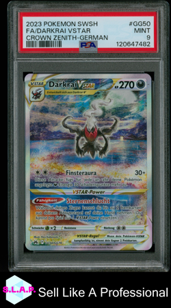 FA/DARKRAI VSTAR CROWN ZENITH-GER POKEMON SWORD AND SHIELD 2023 GG50 PSA 9 - Image 1