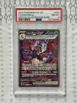 2024 POKEMON PAF EN-PALDEAN FATES SPECIAL ILLUSTRATION RARE CHARIZARD EX PSA 8 - Image 1