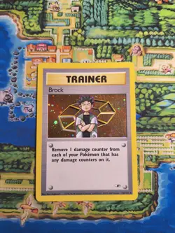Holo Brock ✨ 15/132 SWIRL Gym Heroes Pokemon Card WOTC - LP-MP - Image 1