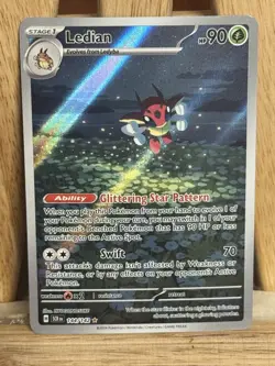 Ledian 144/142 Pokemon TCG SV Stellar Crown Illustration Rare IR NEAR MINT NM - Image 1