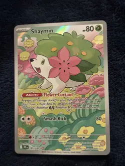 Pokemon TCG Shaymin Card 185/182 Destined Rivals Illustration Rare NM Condition - Image 1