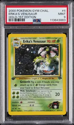 2000 POKEMON GYM CHALLENGE HOLO-1ST EDITION #4 ERIKA'S VENUSAUR PSA 9 - Image 1