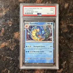 2023 Pokemon Gyarados PSA 9 Mint #043 Paldea Evolved 5-Pack Mini Tins Cosmic - Image 1