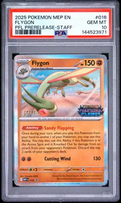 2025 POKEMON MEP EN-ME BLACK STAR PROMO #016 FLYGON PSA 10 - Image 1