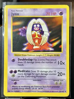 Jynx (Shadowless) - Pokemon TCG - Base Set - 31/102 - UNCOMMON ~ LP - Image 2