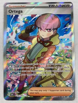 Pokemon ORTEGA 219/197 Obsidian Flames Full Art Trainer Ultra Rare NM - Image 1
