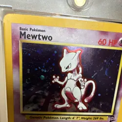 Pokemon vintage TCG Mewtwo 10/130 Base Set 2 Holo Rare Eng 1999 60HP - Image 2