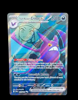 Pokemon Team Rockets Crobat Ex #217/182: SV Destined Rivals (Read Description)🔥 - Image 2