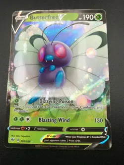 Butterfree V ULTRA RARE 001/189 Pokemon SWSH Darkness Ablaze Holo NM 2020 - Image 4