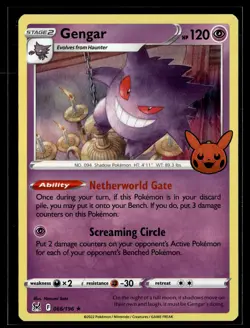 Gengar 066/196 Lost Origin Rare Holo Pokemon Halloween - Image 1