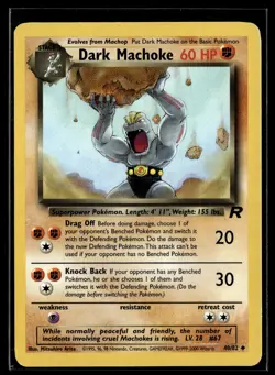 Dark Machoke 40/82 Team Rocket Uncommon Pokemon - Image 1