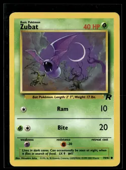Zubat 70/82 Team Rocket Common Pokemon - Image 1