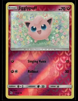Jigglypuff 41/68 Hidden Fates Reverse Holo Common Pokemon - Image 1