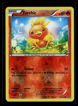 Torchic 25/160 Primal Clash Reverse Holo Common Pokemon - Image 1