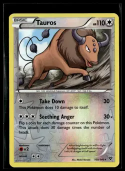 Tauros 100/146 XY Reverse Holo Rare Pokemon - Image 1