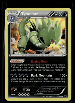 Tyranitar 56/124 Fates Collide Rare Holo Pokemon - Image 1
