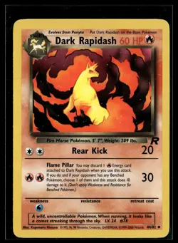 Dark Rapidash 44/82 Team Rocket Uncommon Pokemon - Image 1