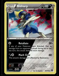 Bisharp 64/114 Steam Siege Rare Holo Pokemon - Image 1