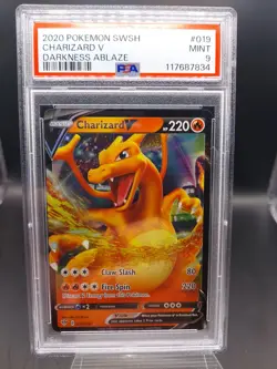 POKEMON CHARIZARD V #019 SWSH DARKNESS ABLAZE PSA 9 MINT NEW - Image 1