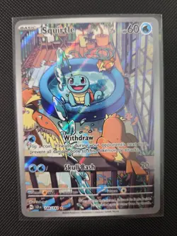Pokemon TCG Squirtle Stellar Crown Illustration Card 148/142 Near Mint - Image 1