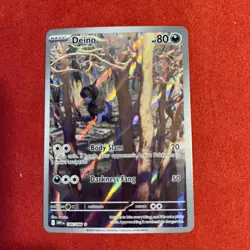 Deino Holo Illustration Rare 2025 Pokemon TCG S&V White Flare Card 146/086 80 - Image 1
