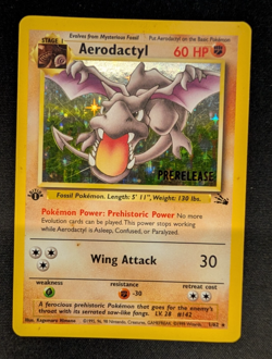 Fossil | Pokemon Prerelease Aerodactyl #1/62 Holo Rare 1st Edition - Image 1