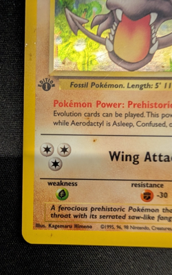 Fossil | Pokemon Prerelease Aerodactyl #1/62 Holo Rare 1st Edition - Image 4