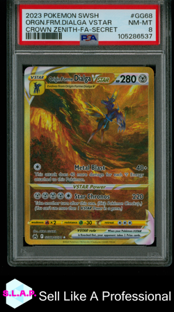 DIALGA VSTAR CROWN ZENITH POKEMON ENGLISH 2023 GG68 PSA 8 - Image 1