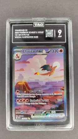 2023 Pokemon TCG Charizard ex 199/165 Sv: Scarlet & Violet 151 Holo TAG 9 - Image 2