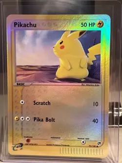 Pokemon TCG Pikachu 72/100 Reverse Holo Sandstorm 2003 LP WOTC - Image 1