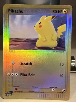Pokemon TCG Pikachu 72/100 Reverse Holo Sandstorm 2003 LP WOTC - Image 2