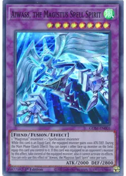 Yugioh Aiwass, the Magistus Spell Spirit (Super Rare) (1st Edition) GEIM-EN005 P - Image 1