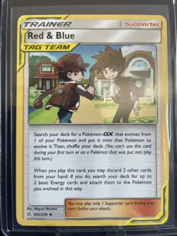 Red & Blue Tag Team 202/236 S&M Cosmic Eclipse Pokemon Card TCG NM - Image 1