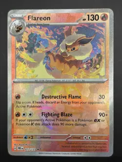 Pokemon TCG Flareon Master Ball Reverse Holo Card 013/131 Prismatic Evolutions - Image 1