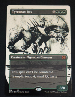 MTG Pack Fresh NM Tyrranax Rex (Borderless Showcase) - Phyrexia: All Will Be One - Image 1