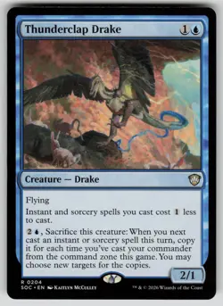 Thunderclap Drake Rare Commander: Secrets of Strixhaven 204 MTG Near Mint 2026 - Image 1