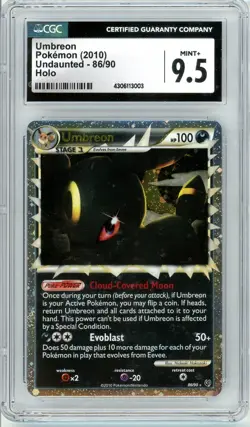 Pokemon Umbreon Prime #86 Undaunted Holo CGC 9.5 Mint+ - Image 1
