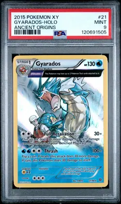 2015 POKEMON XY ANCIENT ORIGINS #21 GYARADOS-HOLO PSA 9 - Image 1