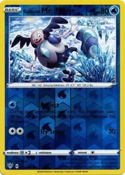 Pokemon TCG Galarian Mr. Mime Darkness Ablaze 035/189 Reverse Holo Common NM/M - Image 1